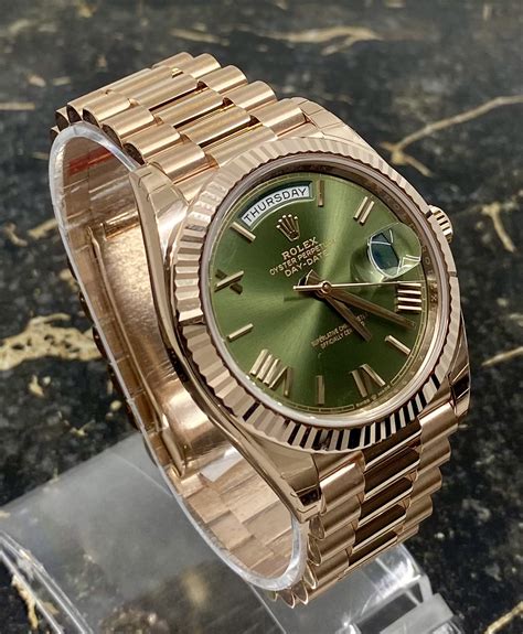 rolex golden green|rolex day date 40 228235.